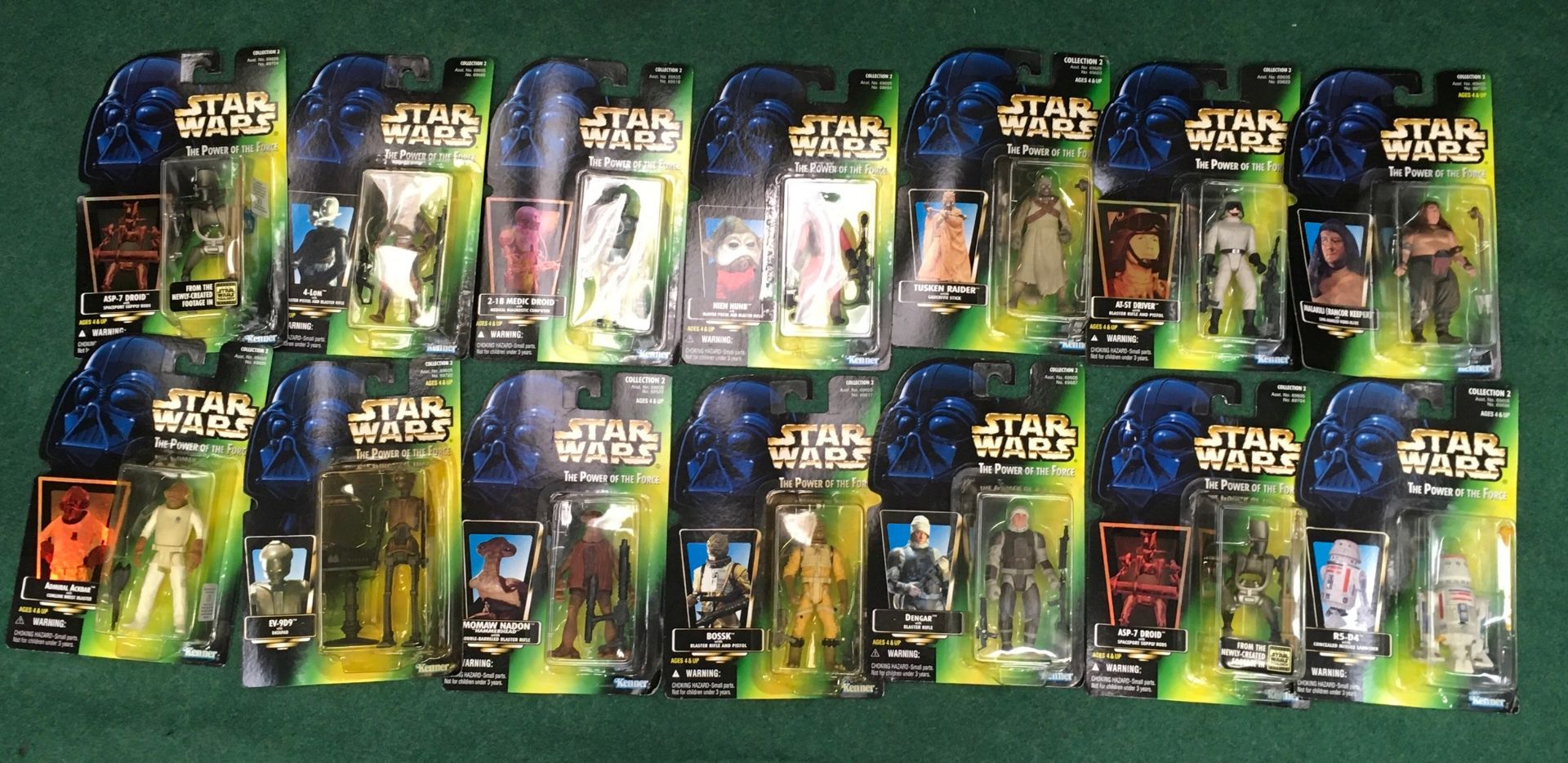 14 x Kenner Hasbro Star Wars The Power of the Force Collection 2 figures in sealed carded