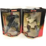 Boxed Star Wars Episode I Darth Maul and Qui-Gon Jinn Mega Collectible figures.