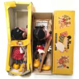 Two Boxed Pelham Puppets: SL Mickey Mouse, SL13 Minnie Mouse.