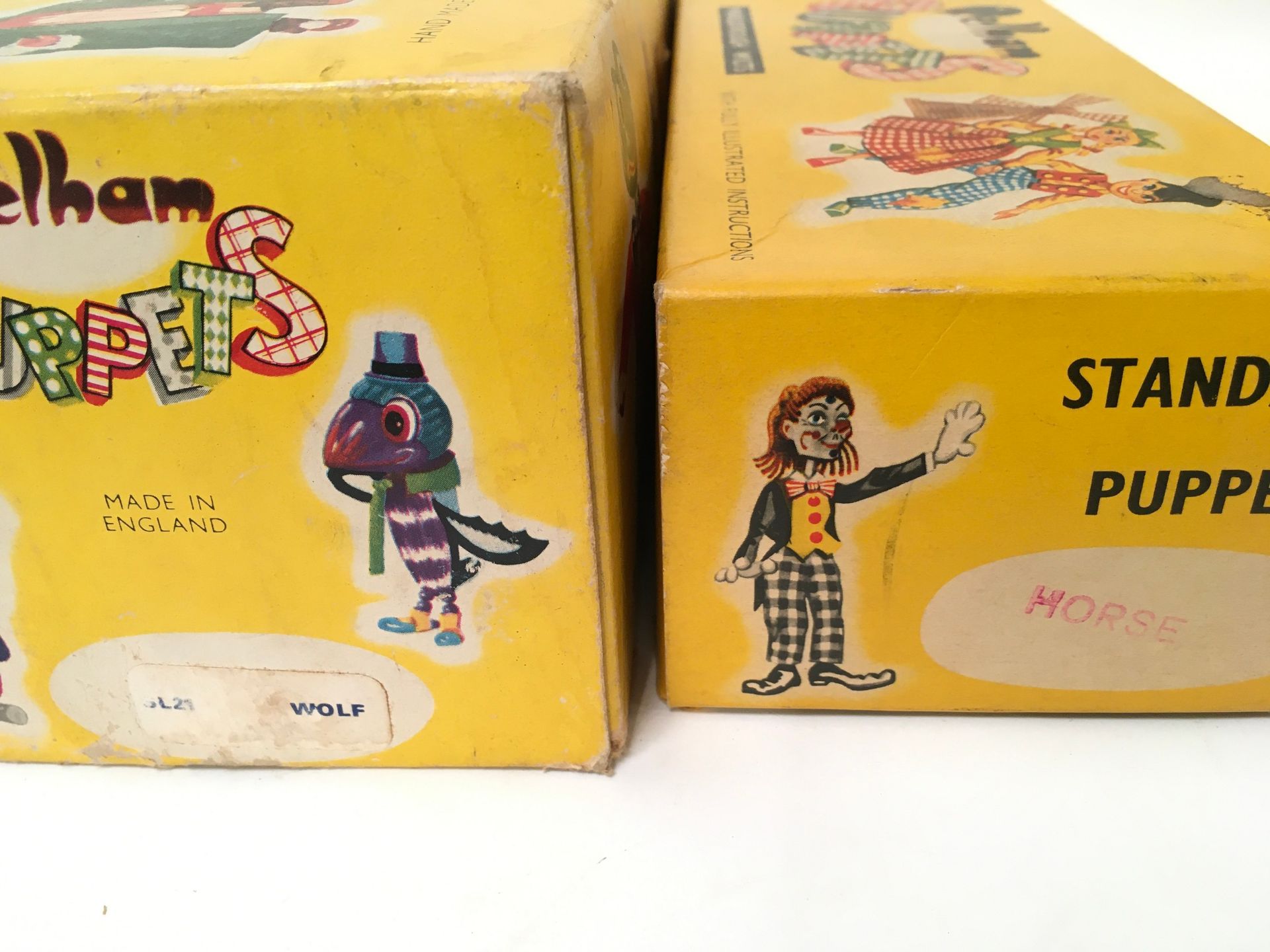 Pair of Pelham Puppets: Horse and GL21 Wolf in correct yellow carded boxes. - Image 2 of 6