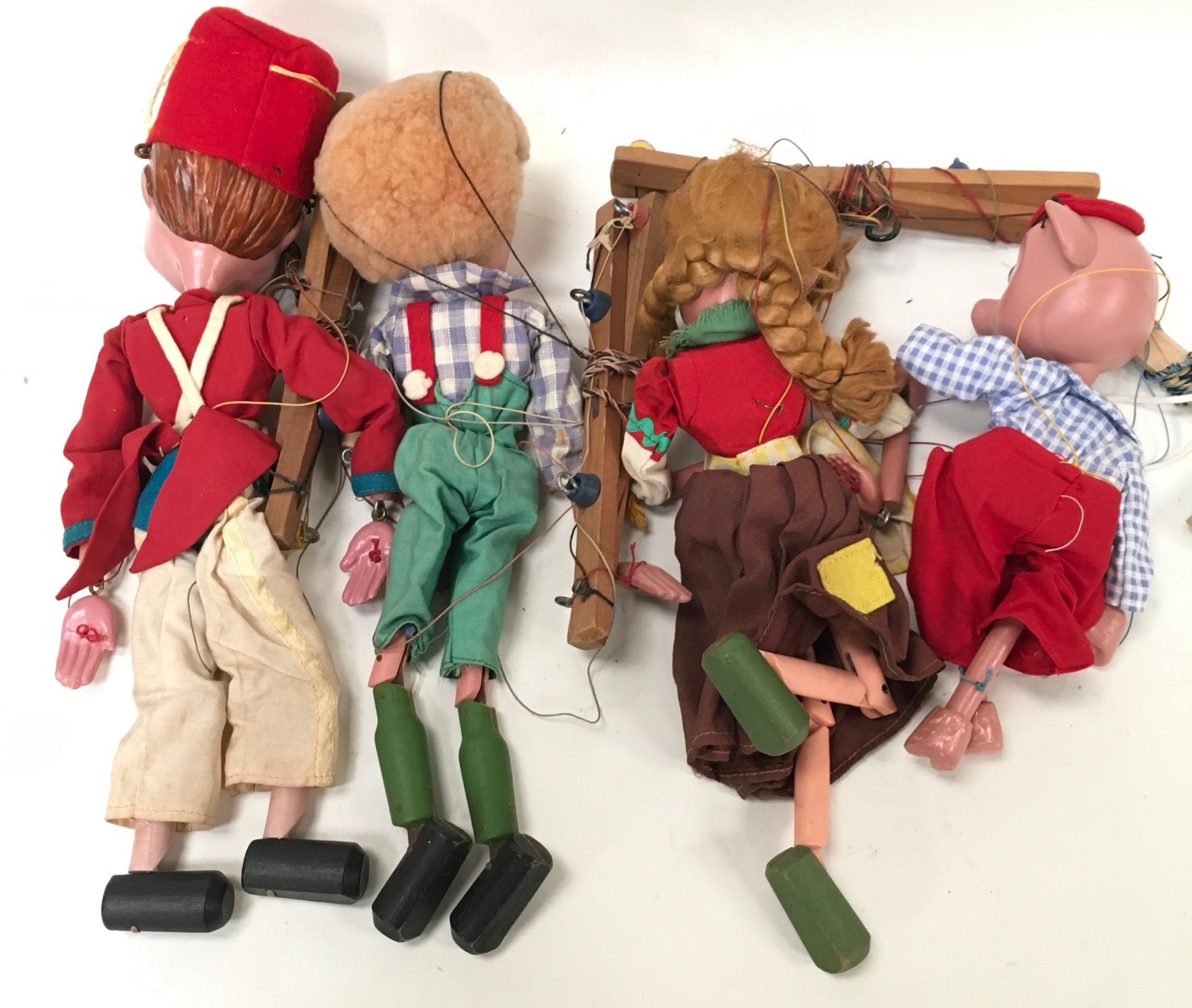 Four Pelham Puppets to include Bom Toy Soldier by Enid Blyton, Hansel, Gretel and Pinky Pig. - Image 2 of 2