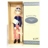 Steiff Uncle Sam replica 1904 felt Doll, 1994, white tag 411601, LE 1000, complete with swing