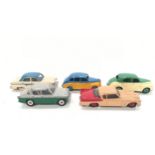 Dinky unboxed group to include Morris Oxford - two-tone cream, mid-green including ridged hubs,