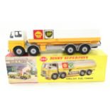 Dinky 944 Leyland Octopus "Shell-BP" Fuel Tanker - two-tone white, yellow, grey chassis and