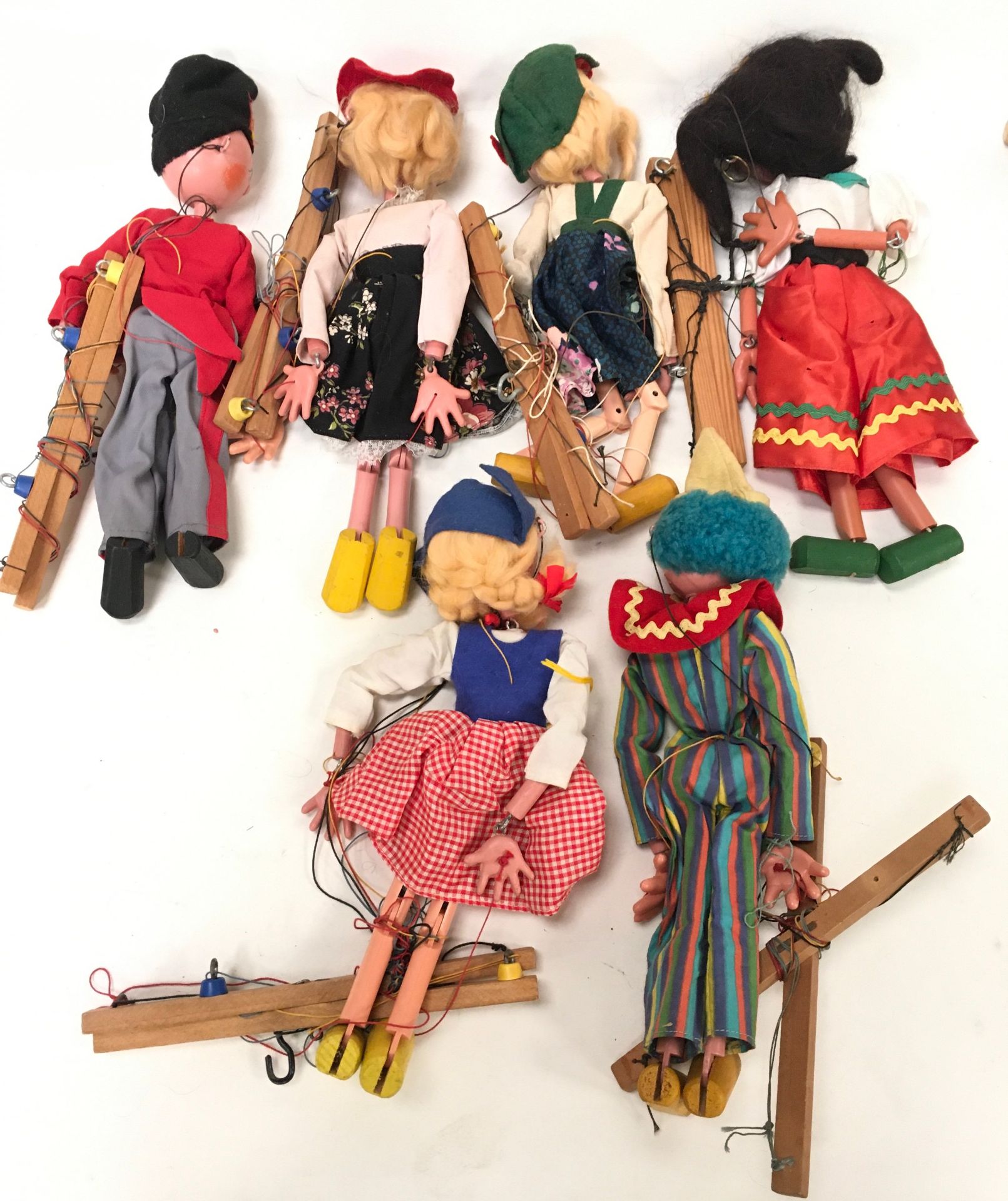 Collection of 6 Pelham Puppets to include Fritzi, Mitzi, Tyrolean Girl, Gypsy Girl, Clown and - Image 2 of 2