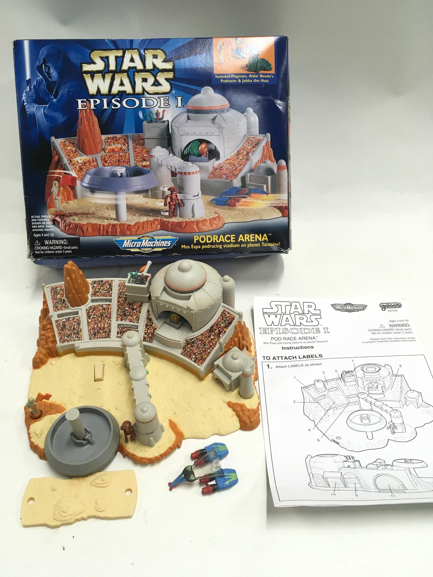 3 Star Wars Episode 1 Hasbro Micro machines boxed sets: Podrace Arena, Naboo Temple Ruins, Jar Jar - Image 2 of 4