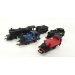 Triang R150 4-6-0 Steam locomotive and tender together with 3 Hornby Tank engines. Good condition.