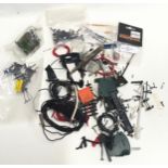 Box containing wiring, point switches, power clips, power connectors wire etc.