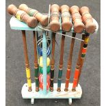 Vintage wooden garden croquet set