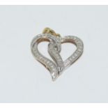 9ct gold Diamond set Heart pendant