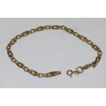 9ct gold bracelet 7" long