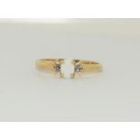 Opal/Sapphire 9ct gold ring Size T