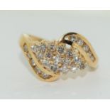 18ct gold ladies diamond ring approx 1ct size M