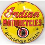 Indian motorcycles enamel advertising sign