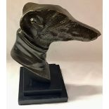 Greyhound head on granite base (123)