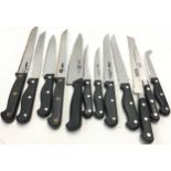 Collection of 12 new unboxed kitchen knives (note not to be sold to under 18s)