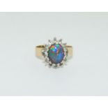 9ct Gold opal ring, Size N