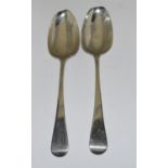 2 x Georgian table/serving spoons, 113 grams.