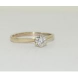 Solitaire Approx 0.50 points Mosonite(dia) 9ct gold ring Size Q