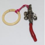 Silver and Coral whistle /rattle