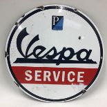 Enamel "Vespa" round sign 30cm diameter