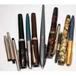 Small collection of vintage fountain pens and cartridges