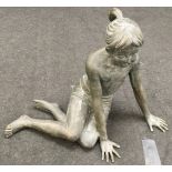 Large bronze decorative sculpture of a girl sitting 65x90x50cm.