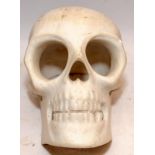 Large white quartz skull approx 25cms across widest point