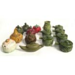 Collection of Sylvac/Sadler pottery condiment face pots (approx 15).