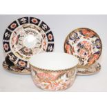 Collection of Imari pieces to include Crown Derby. 5 in lot