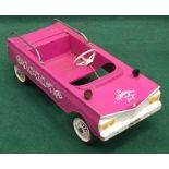 Triang 1960s vintage "Astra" pink pedal car 102x45x40cm.