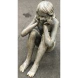 Large bronze decorative sculpture of a girl sitting 67x33x55cm.