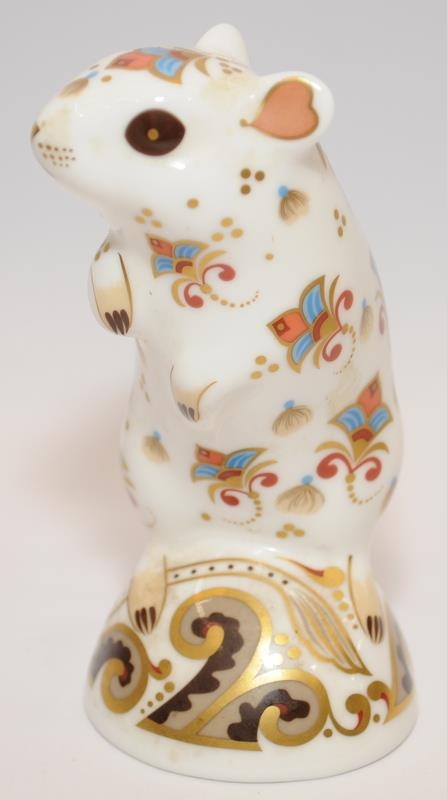 Royal Crown Derby paperweight of a Gerbil, gold stopper - Image 2 of 3