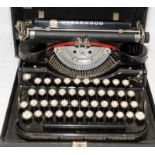 Vintage Underwood 'Standard' portable typewriter in good cosmetic condition and in original case