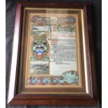 Antique framed and glazed picture dated March 1902 83x65cm.