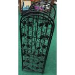 A metal bottle rack with sealed door, 120cm high x 40cm deep x 4ocm wide