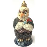 Burslem Pottery (Andrew Hull) grotesque bird figure with removable head depicting Queen Victoria