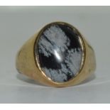 Gents silver gilt ring Size U