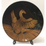 Poole Pottery shape 5 large Aegean charger depicting a bird by Diana Davis 13.7" dia.