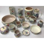 Poole Pottery collection of traditional LE pattern pieces to include jugs, bowl & mugs (15)