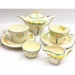 Art Deco Crown Ducal tea for two set with orange tree pattern