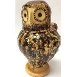 British studio Art Pottery interesting John Hudson Pottery slip ware model of an owl (in the style