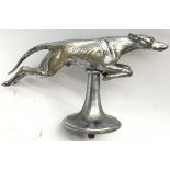 Vintage chrome car mascot in the form of a greyhound, 14.5cms across