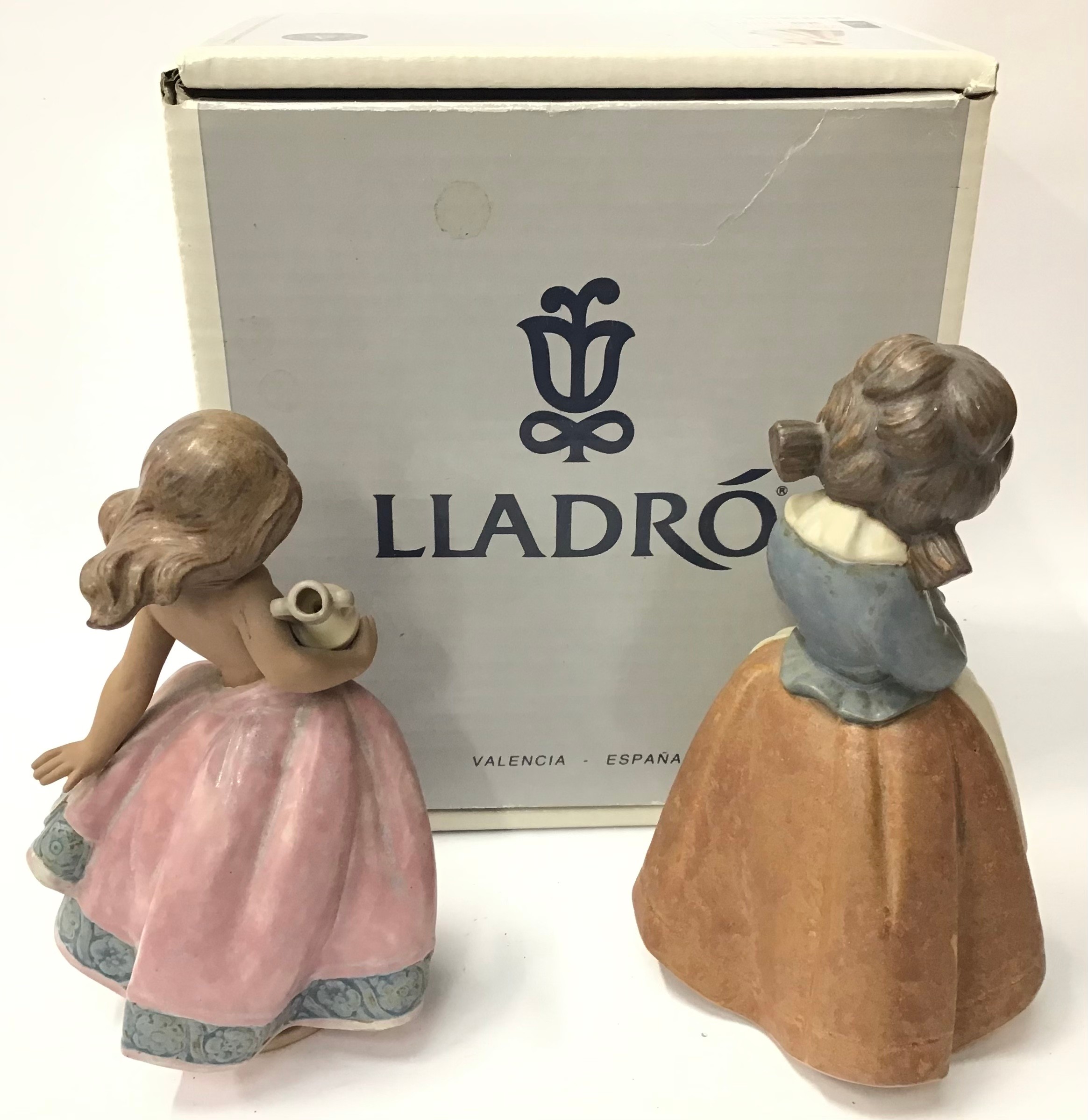 Lladro boxed Gres figure Little Peasant Girl 12332 plus one other Gres figure Girl with Puppy (2) - Image 2 of 3