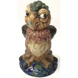 Burslem Pottery (Andrew Hull) grotesque bird figure with removable head fully marked & signed to