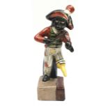 Contemporary Staffordshire style figure Billy Waters, itinerant musician with a peg leg. 18cms tall