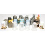 Collection of thimbles to include Wedgwood Jasperware, novelty pewter and advertising examples