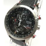 Citizen Eco-Drive H800 radio controlled world chronograph. Limited edition 766/2500. Complete with