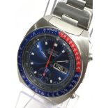 Vintage Seiko 'Blue Pogue' gents chronograph with Pepsi bezel. Model ref 6139-6002. Serial number