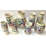 Poole Pottery collection of LE pattern vases (8)
